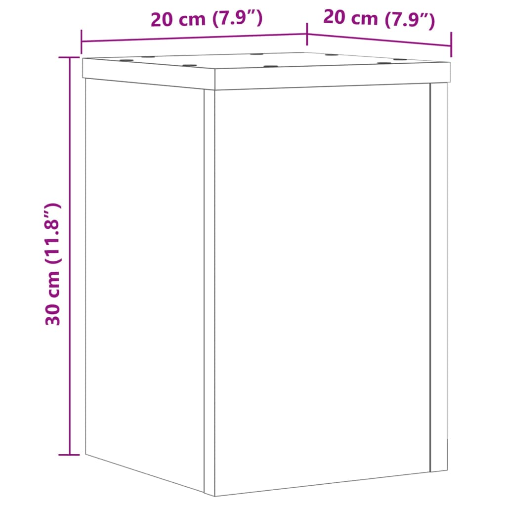 2 db antik fa színű szerelt fa növénytartó állvány 20x20x30 cm
