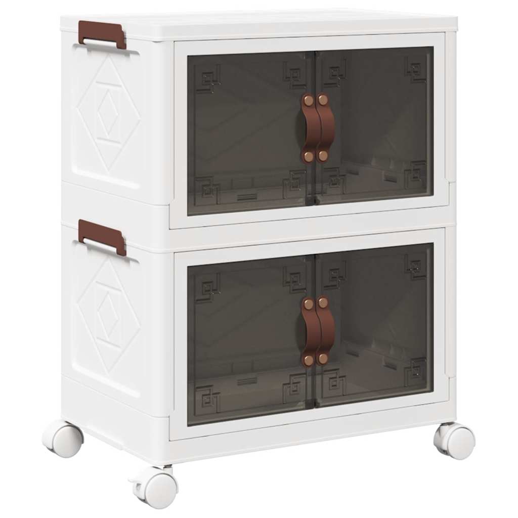 Egymásra rakható tárolódoboz kerekekkel 2 rétegű 28 l