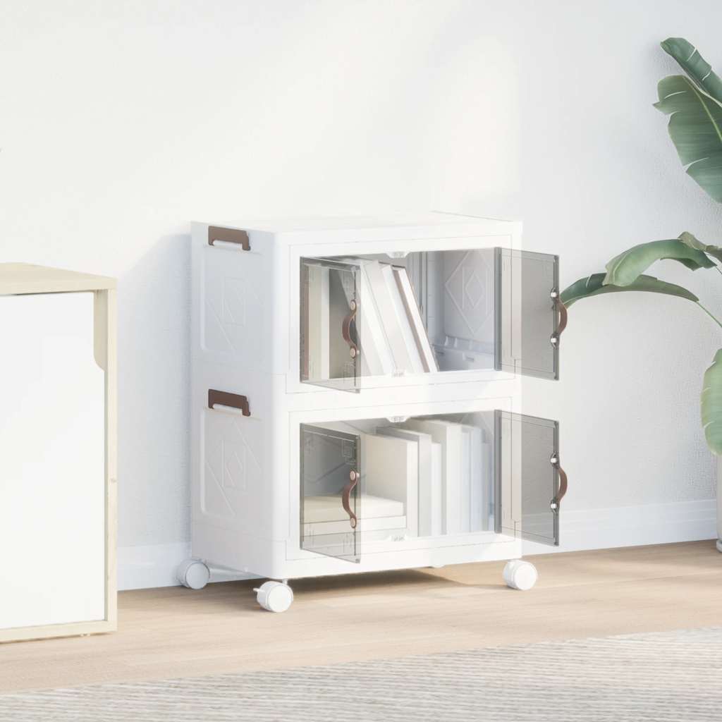 Egymásra rakható tárolódoboz kerekekkel 2 rétegű 28 l