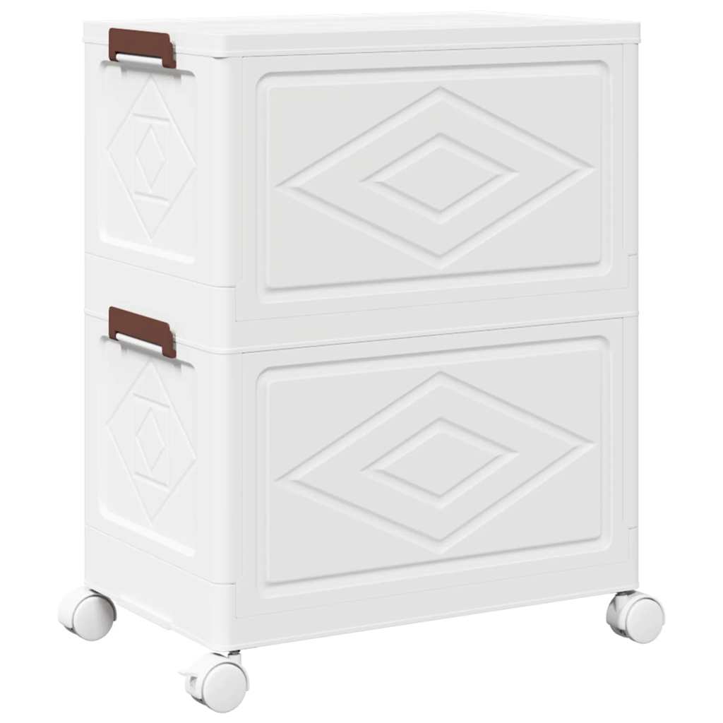 Egymásra rakható tárolódoboz kerekekkel 2 rétegű 28 l