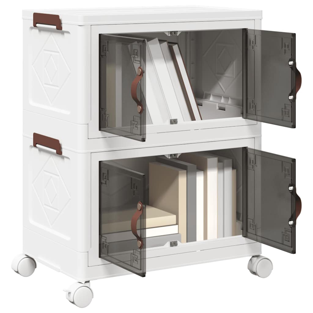 Egymásra rakható tárolódoboz kerekekkel 2 rétegű 28 l