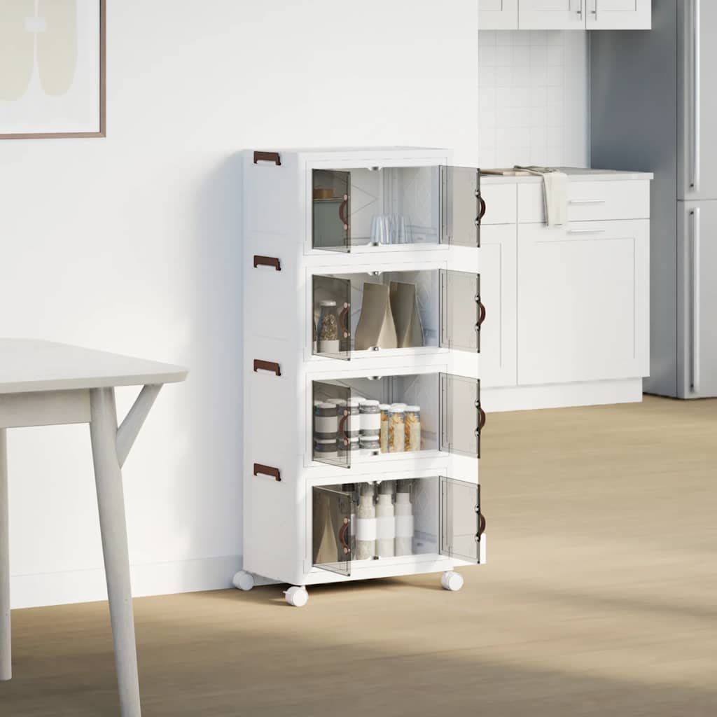 Egymásra rakható tárolódoboz kerekekkel 4 szintes 28 l