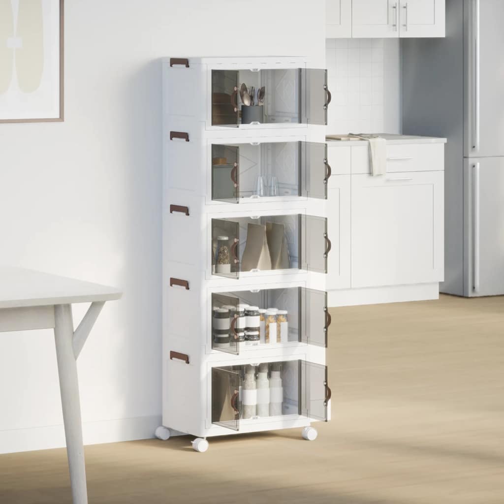 Egymásra rakható tárolódoboz kerekekkel 5 rétegű 28 l