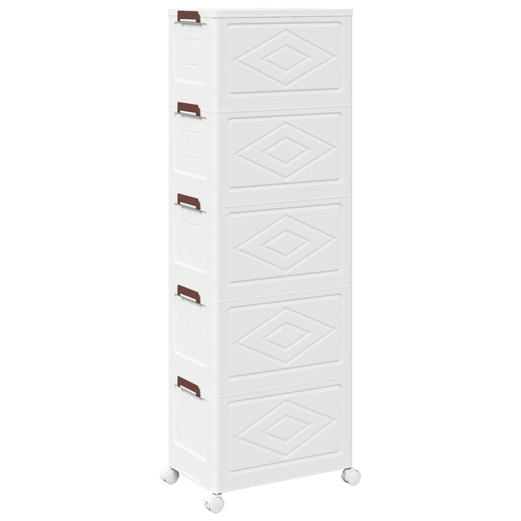 Egymásra rakható tárolódoboz kerekekkel 5 rétegű 28 l