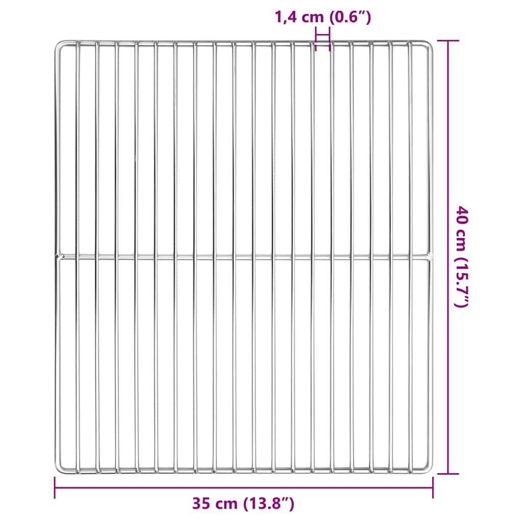 Grill rács ezüst 40 x 35 cm rozsdamentes acél