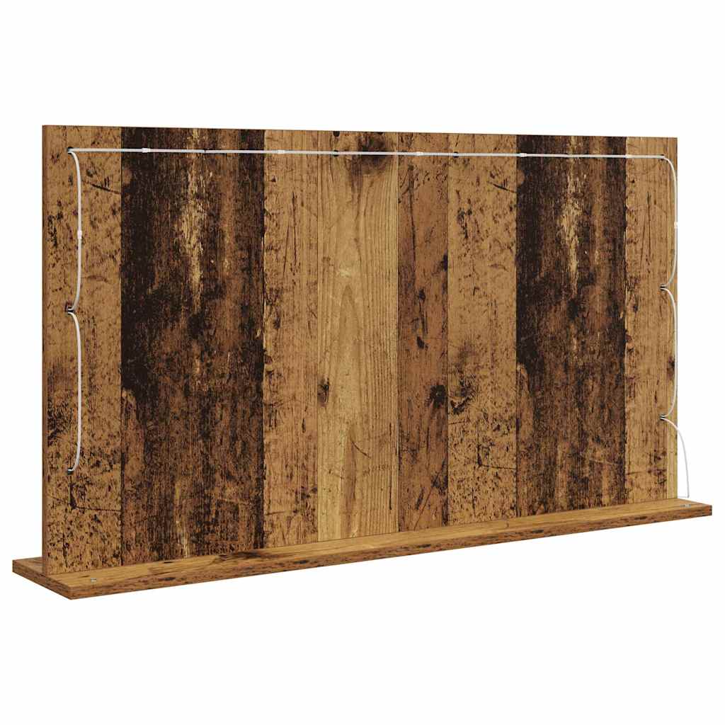 Toalett tükör öreg fa 100 x 55 x 18 cm üveg és mérnöki fa