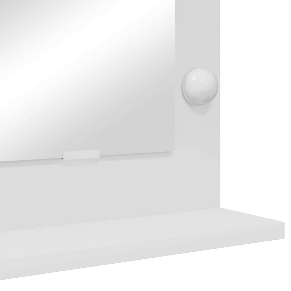 Toalett tükör fehér 100 x 45 x 18 cm üveg és mérnöki fa
