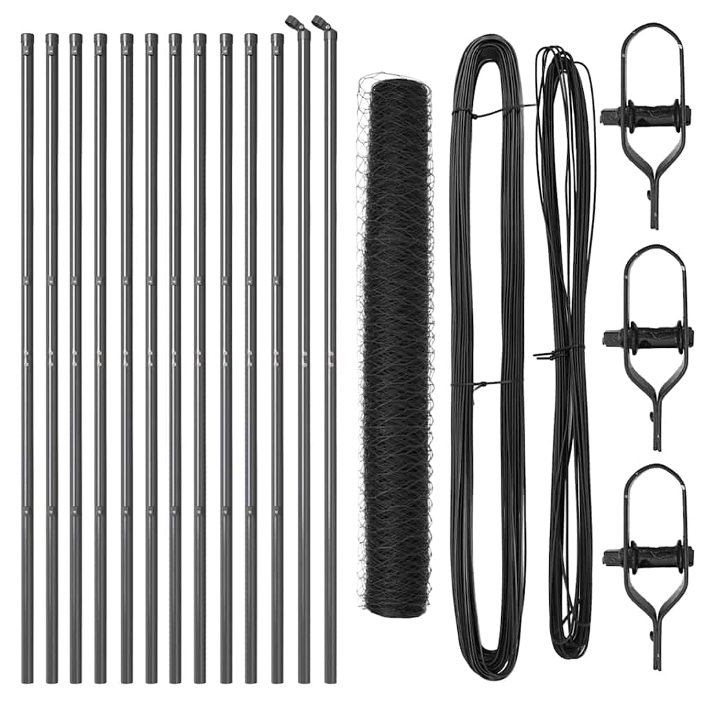 Kerítésoszlop szürke 25 x 1 m (50 mm-es háló) acél