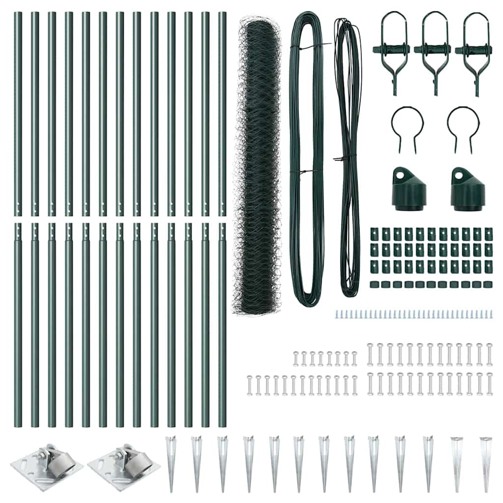 Kerítésoszlop zöld 25 x 1 m (50 mm-es háló) acél