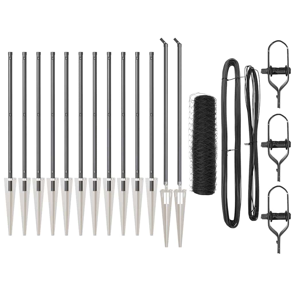 Kerítésoszlop szürke 25 x 1 m (50 mm-es háló) acél