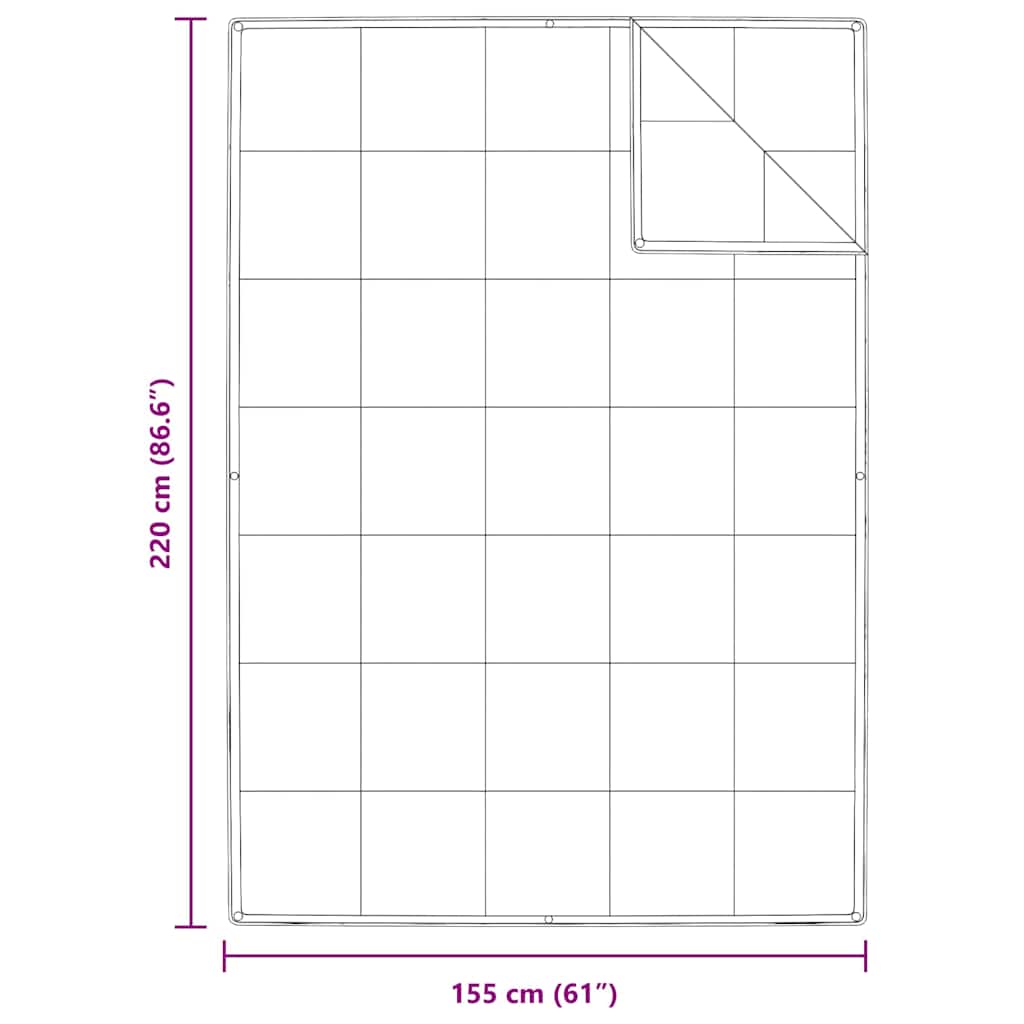 2-in-1 paplan fehér 155 x 220 cm toll