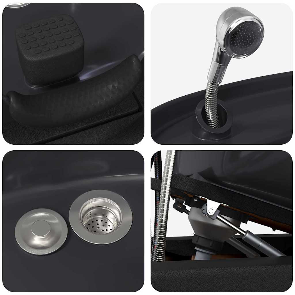 Sampon szék fekete 63 x 141 x 92 cm pvc