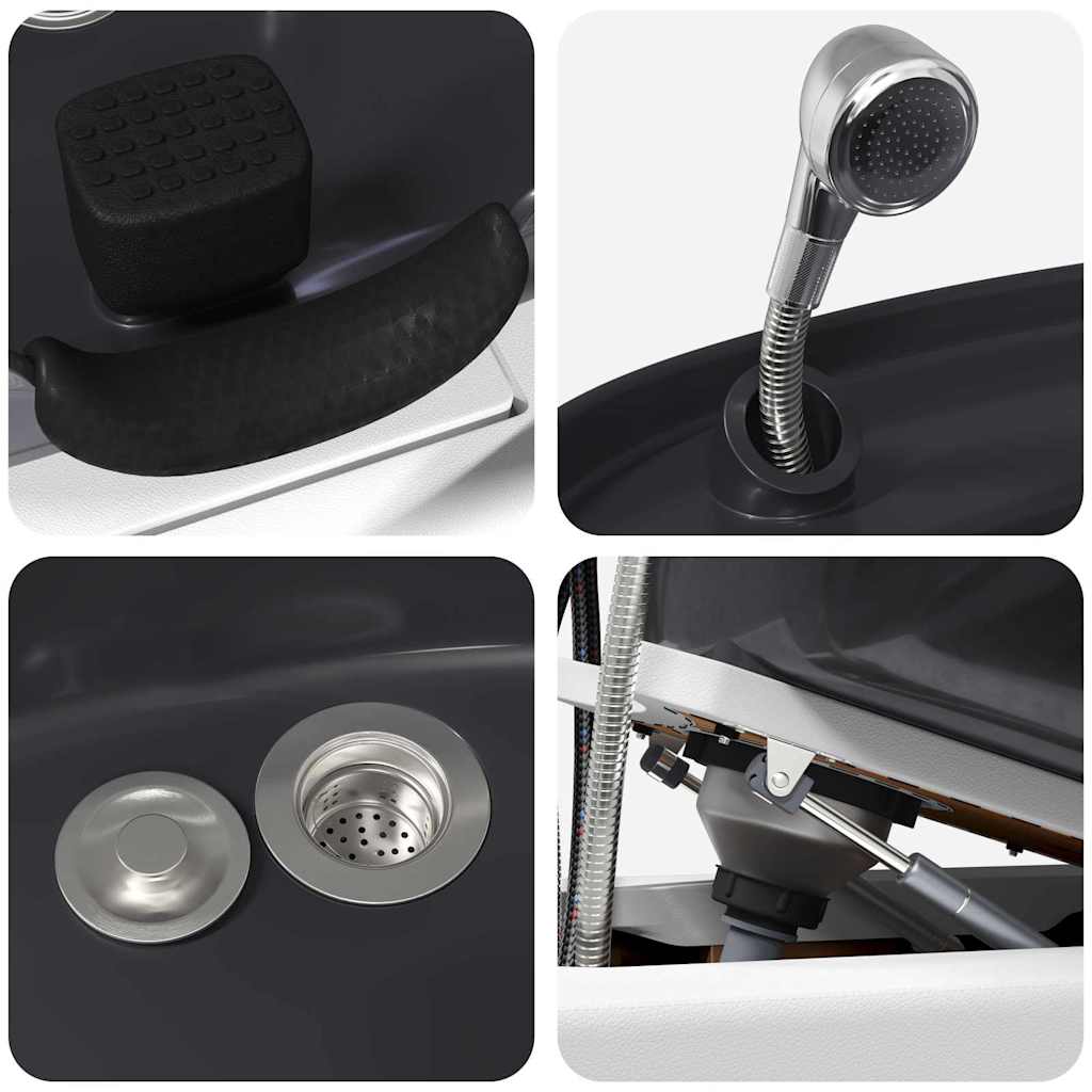 Sampon szék fehér és fekete 63 x 141 x 92 cm pvc