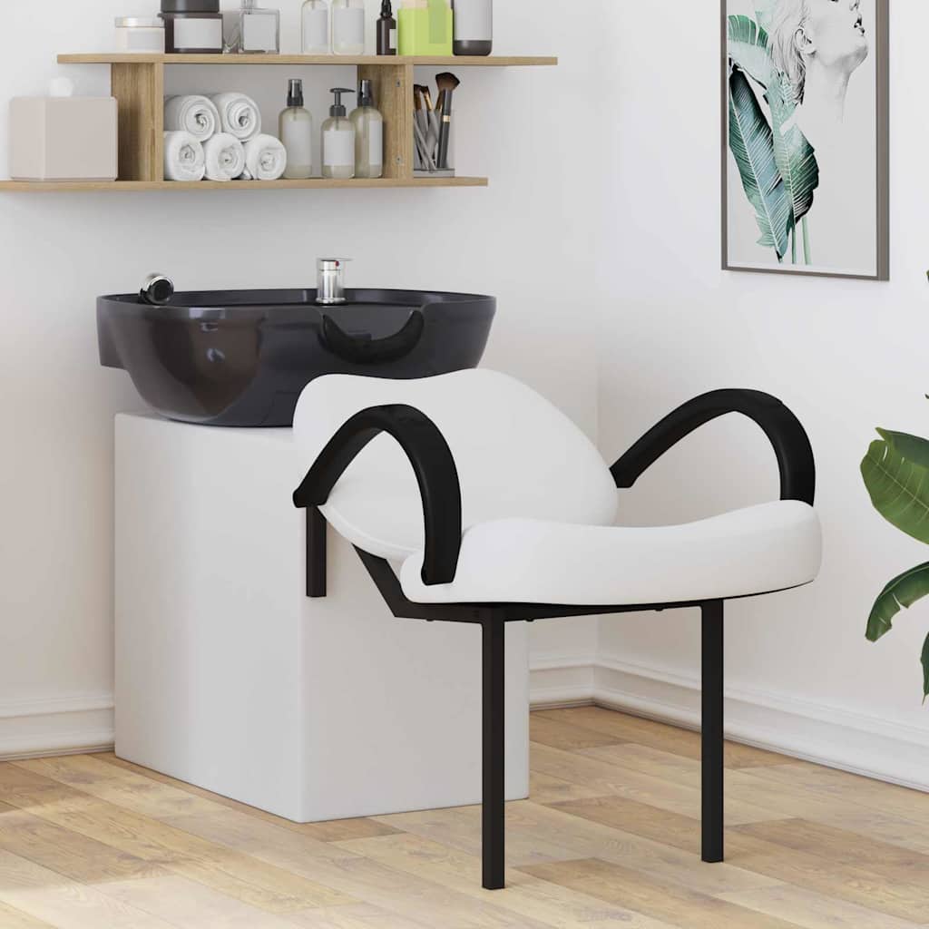 Sampon szék fehér és fekete 63 x 141 x 92 cm pvc