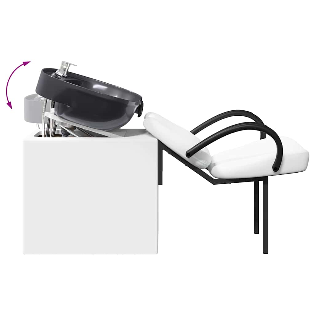 Sampon szék fehér és fekete 63 x 141 x 92 cm pvc