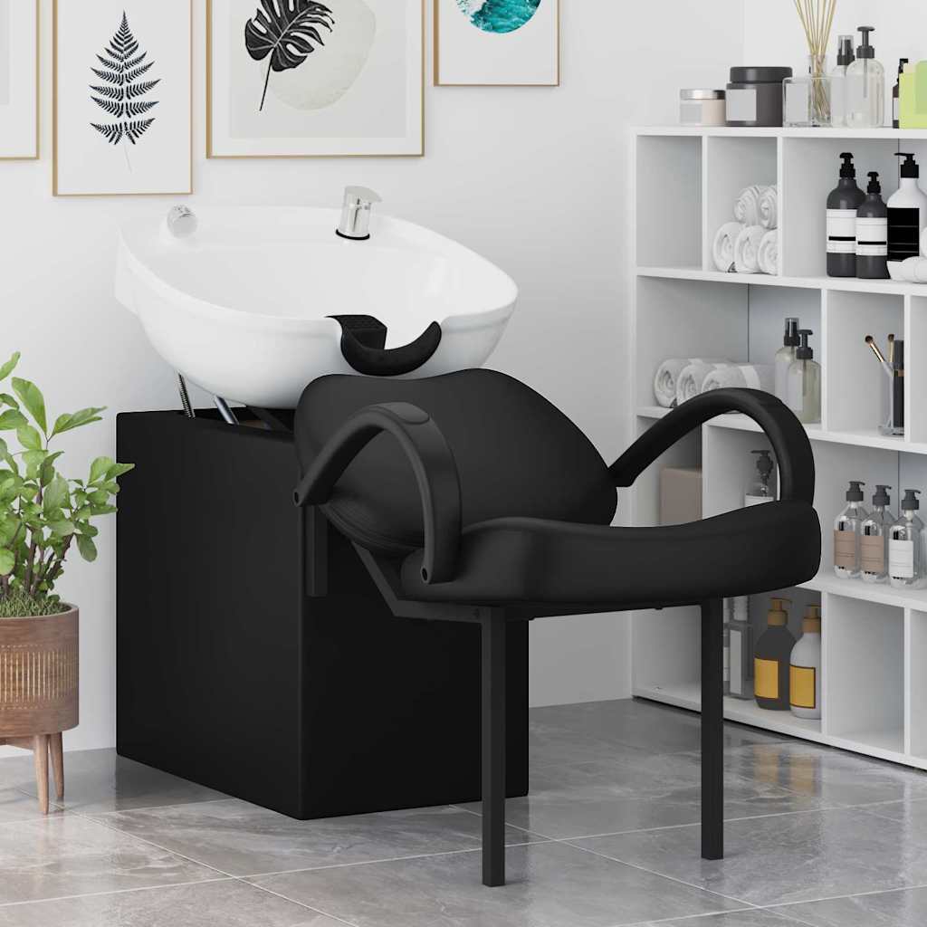 Sampon szék fekete és fehér 136 x 60 x 92 cm pvc