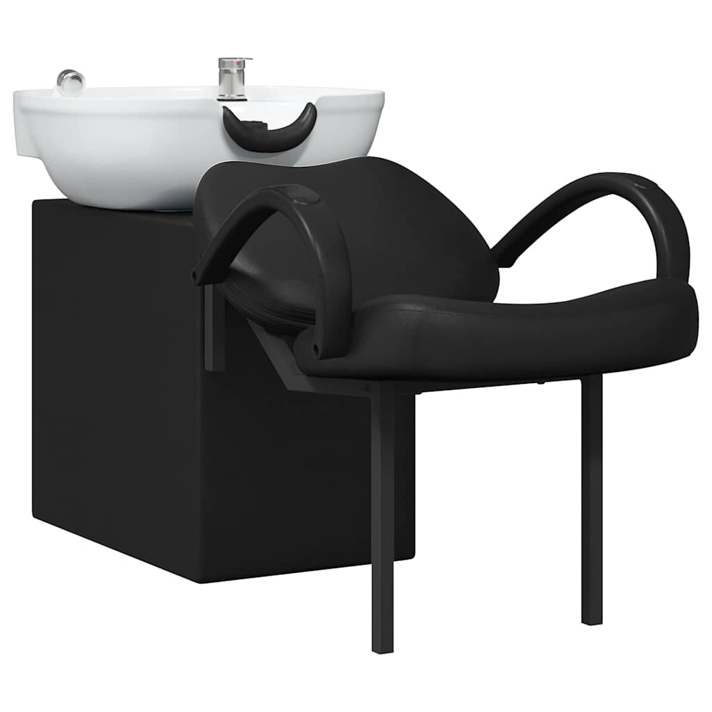 Sampon szék fekete és fehér 136 x 60 x 92 cm pvc