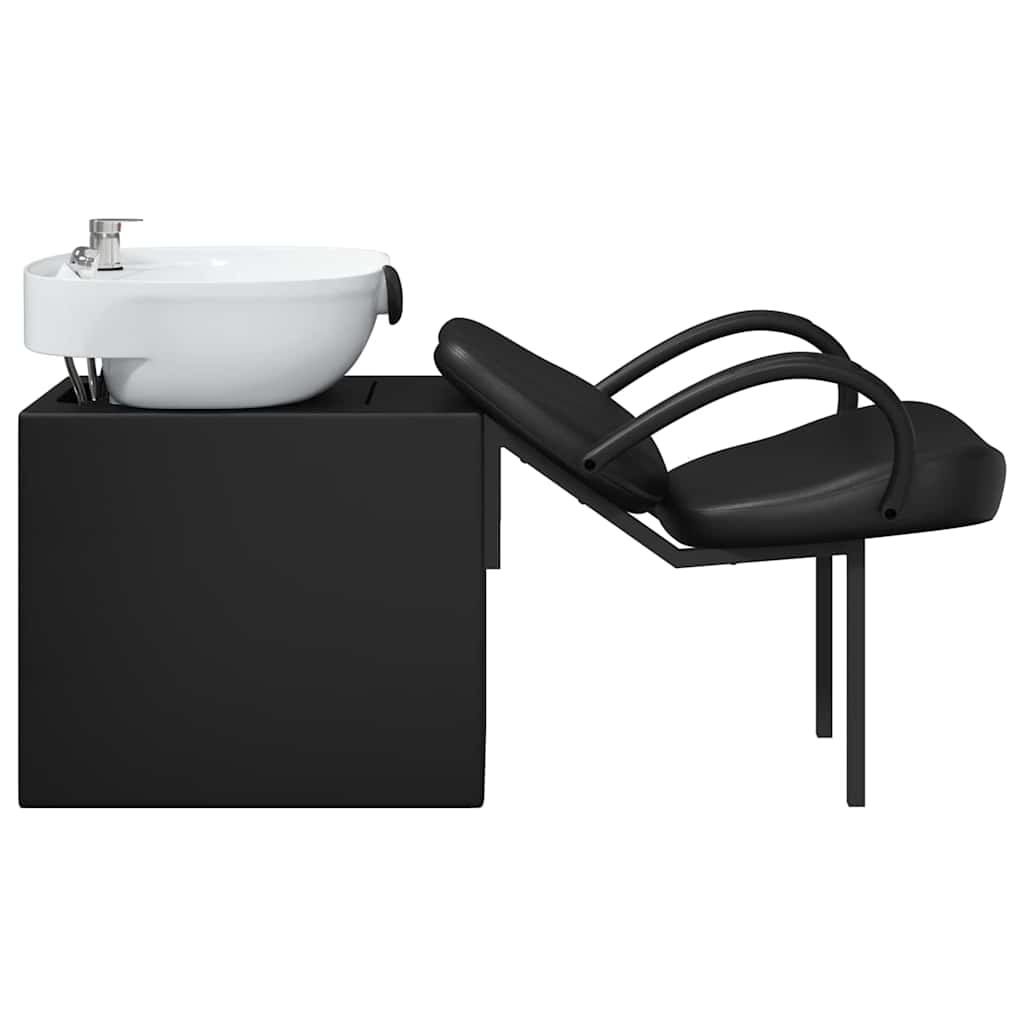 Sampon szék fekete és fehér 136 x 60 x 92 cm pvc