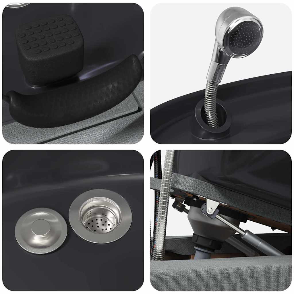 Sampon szék világosszürke és fekete 63 x 141 x 92 cm szövet