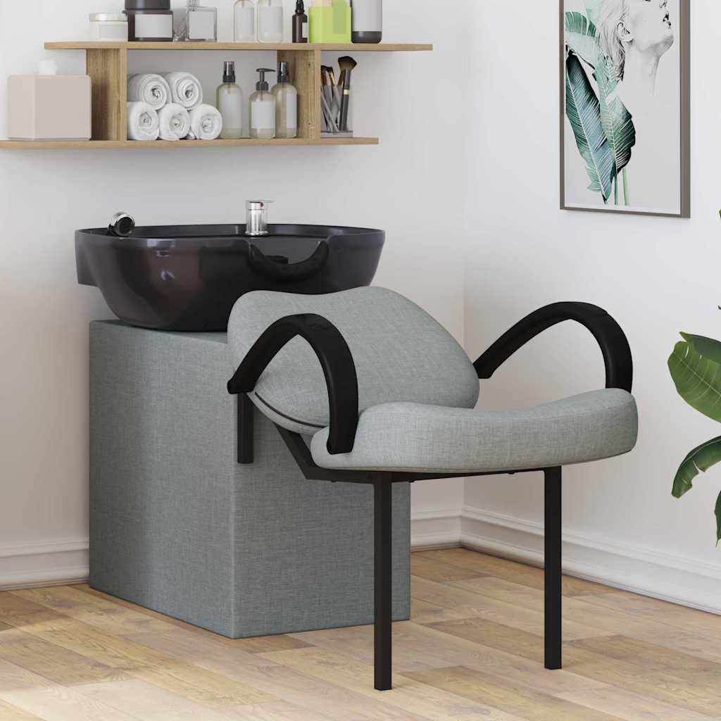 Sampon szék világosszürke és fekete 63 x 141 x 92 cm szövet