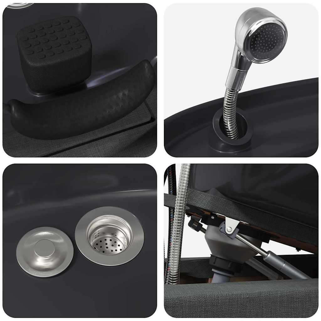 Sampon szék sötét szürke és fekete 63 x 141 x 92 cm szövet