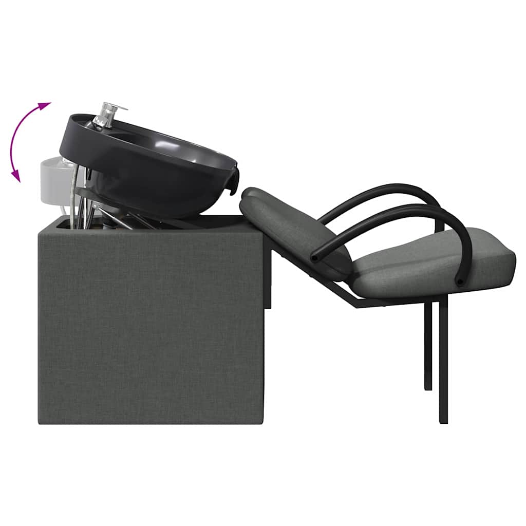 Sampon szék sötét szürke és fekete 63 x 141 x 92 cm szövet