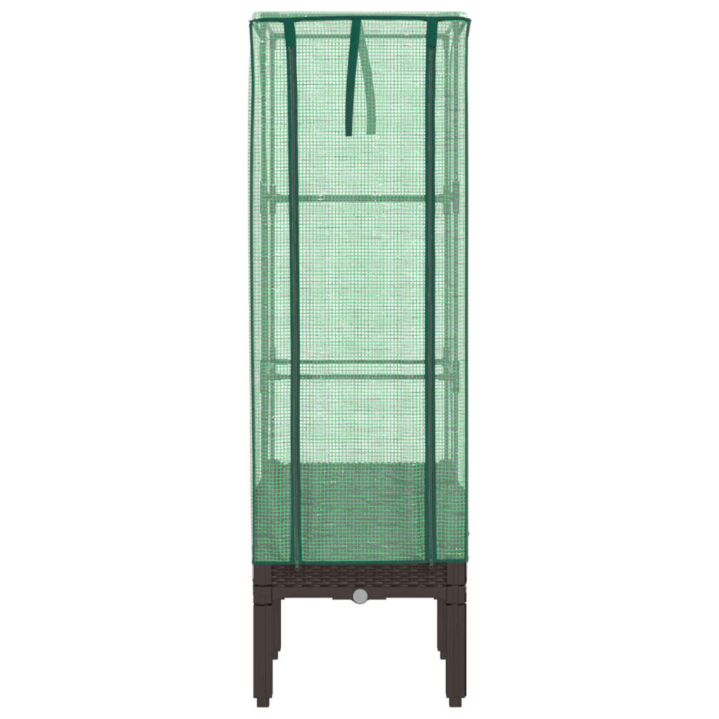 Rattan megjelenésű magaságyás melegháztakaróval 40x40x140 cm
