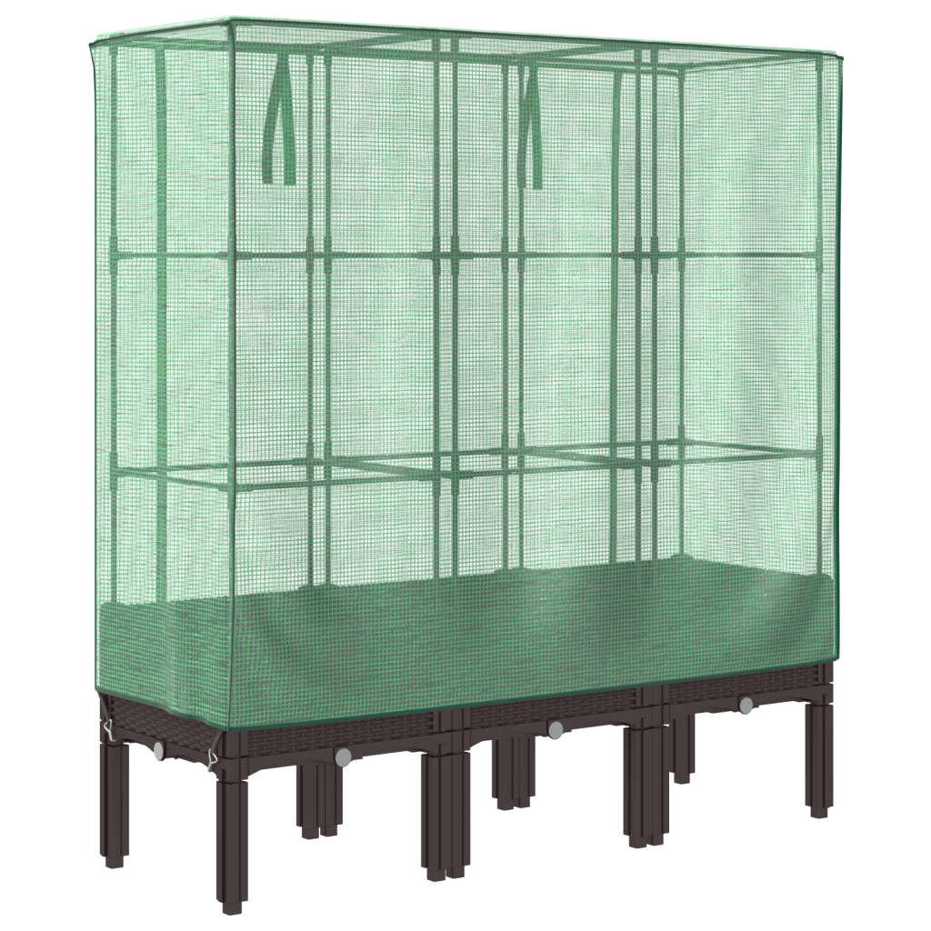 Rattan megjelenésű magaságyás melegháztakaróval 120x40x140 cm