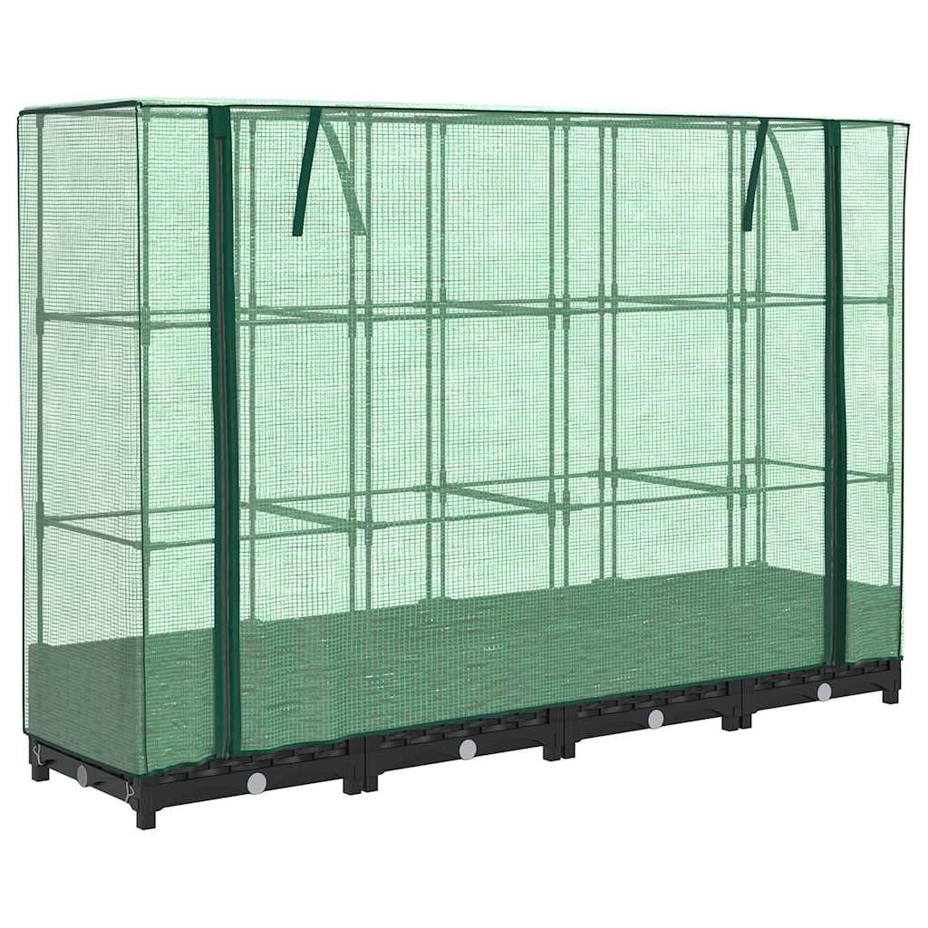 Rattan hatású magaságyás üvegháztakaróval 160 x 40 x 123 cm