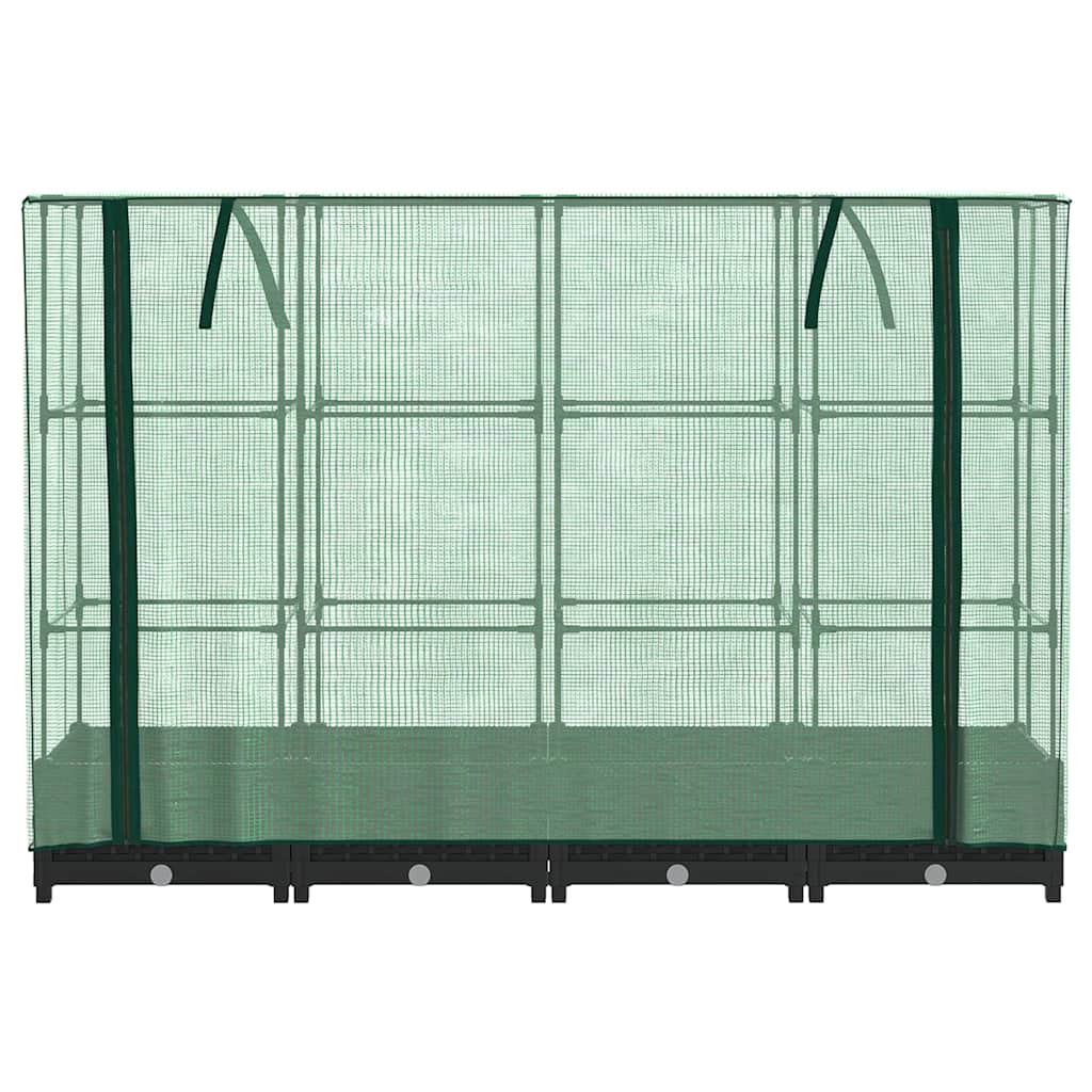Rattan hatású magaságyás üvegháztakaróval 160 x 40 x 123 cm