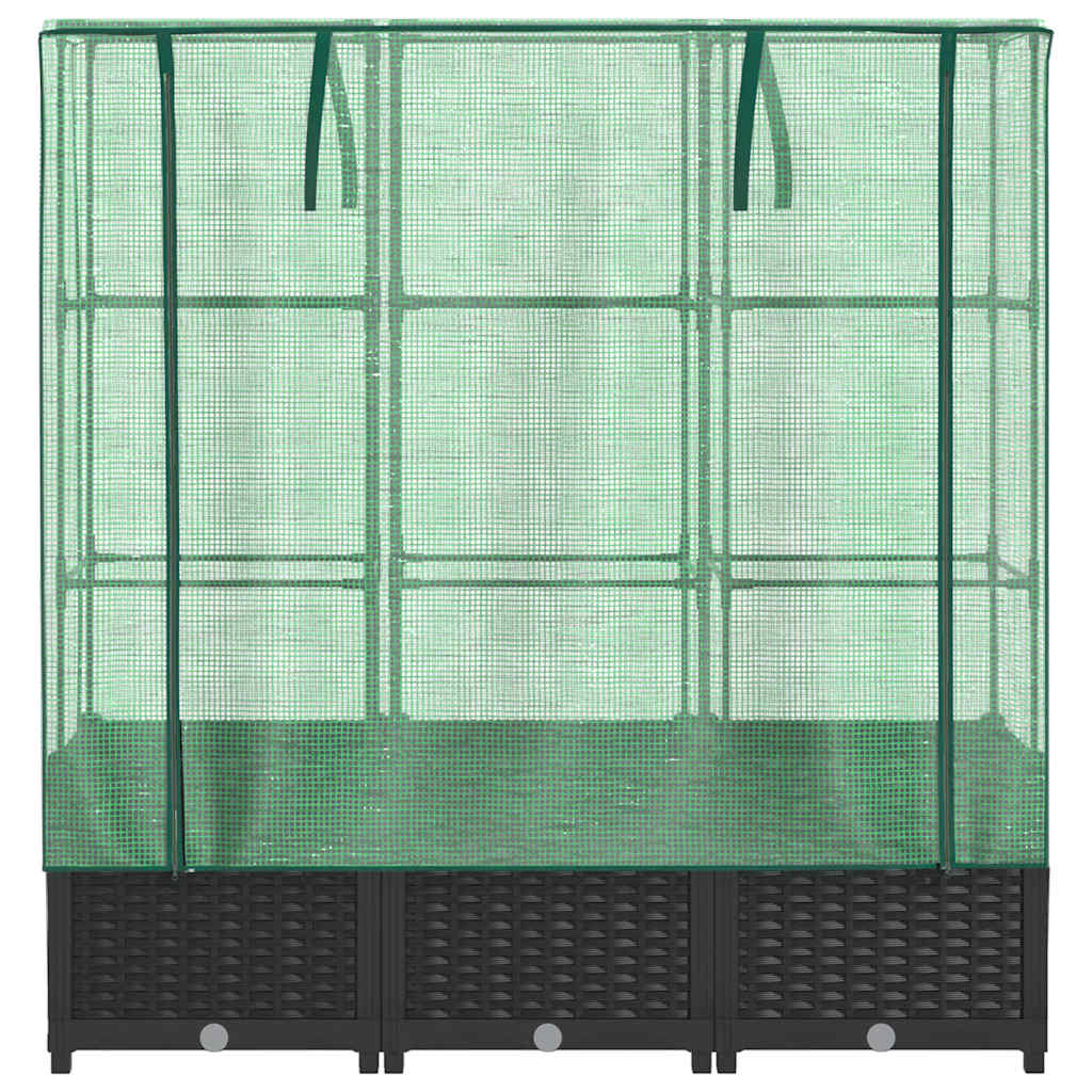 Rattan megjelenésű magaságyás melegháztakaróval 120x40x138 cm