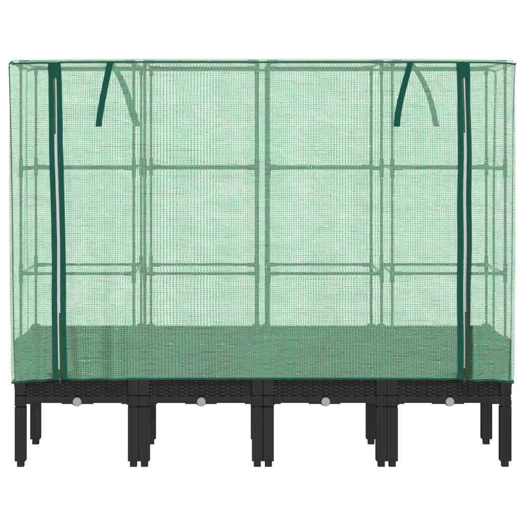 Rattan megjelenésű magaságyás melegháztakaróval 160x40x140 cm