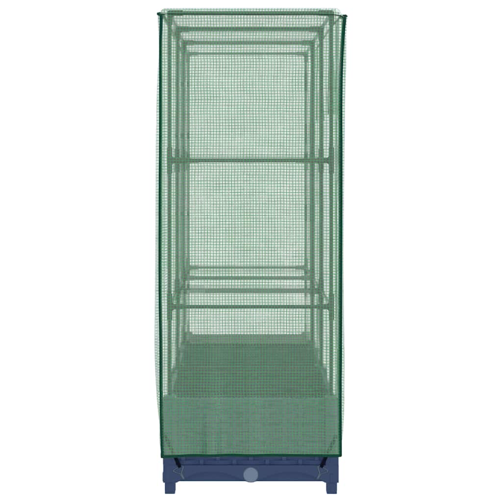 Rattan hatású magaságyás üvegháztakaróval 120 x 40 x 123 cm