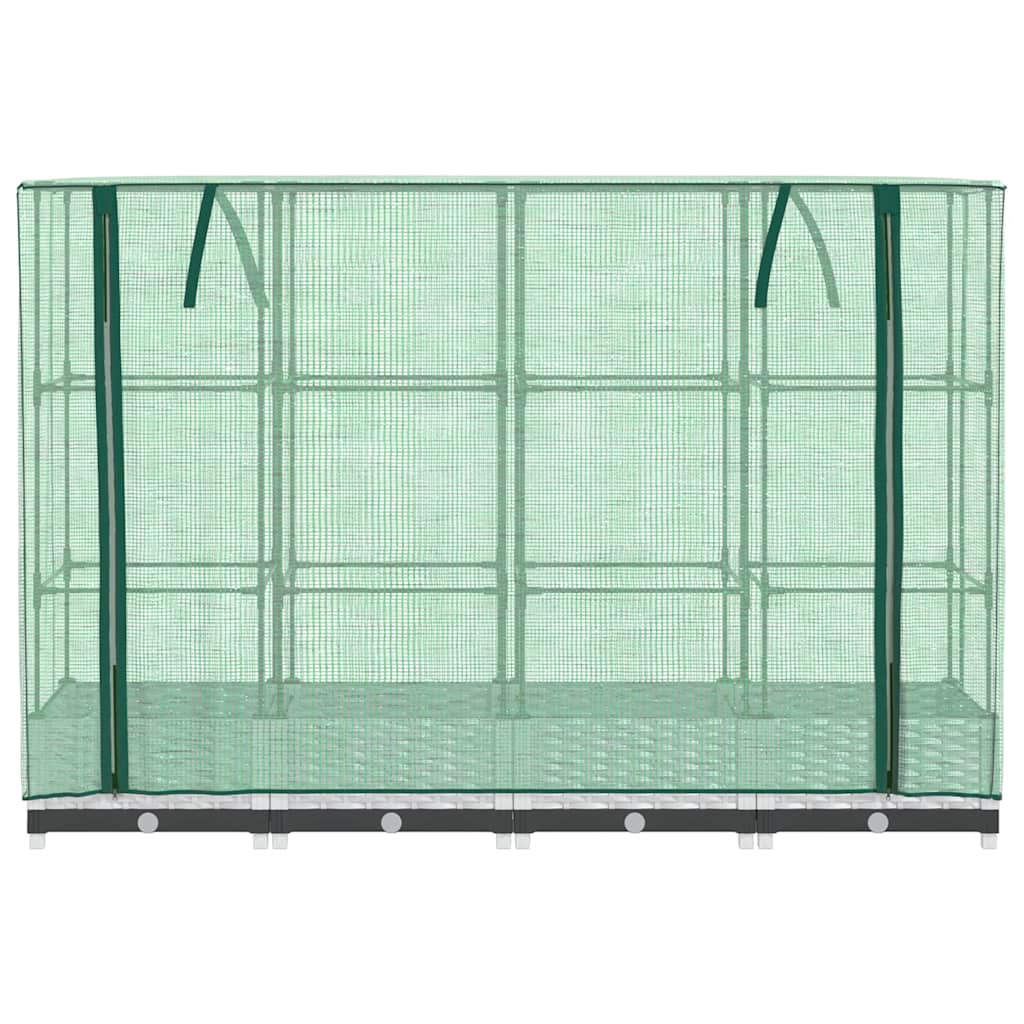 Rattan megjelenésű magaságyás melegháztakaróval 160x40x123 cm
