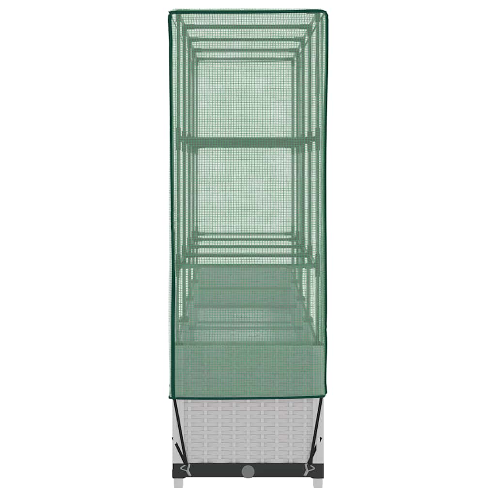 Rattan megjelenésű magaságyás melegháztakaróval 160x40x138 cm