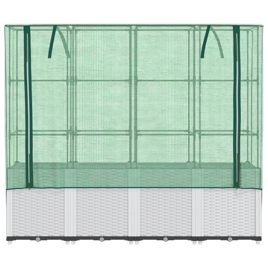 Rattan megjelenésű magaságyás melegháztakaróval 160x40x153 cm