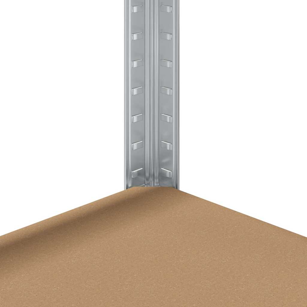 5 rétegű tárolópolcok 4 db ezüst acél és mérnöki fa 5 rétegű tárolópolcok 4 db ezüst acél és mérnöki fa