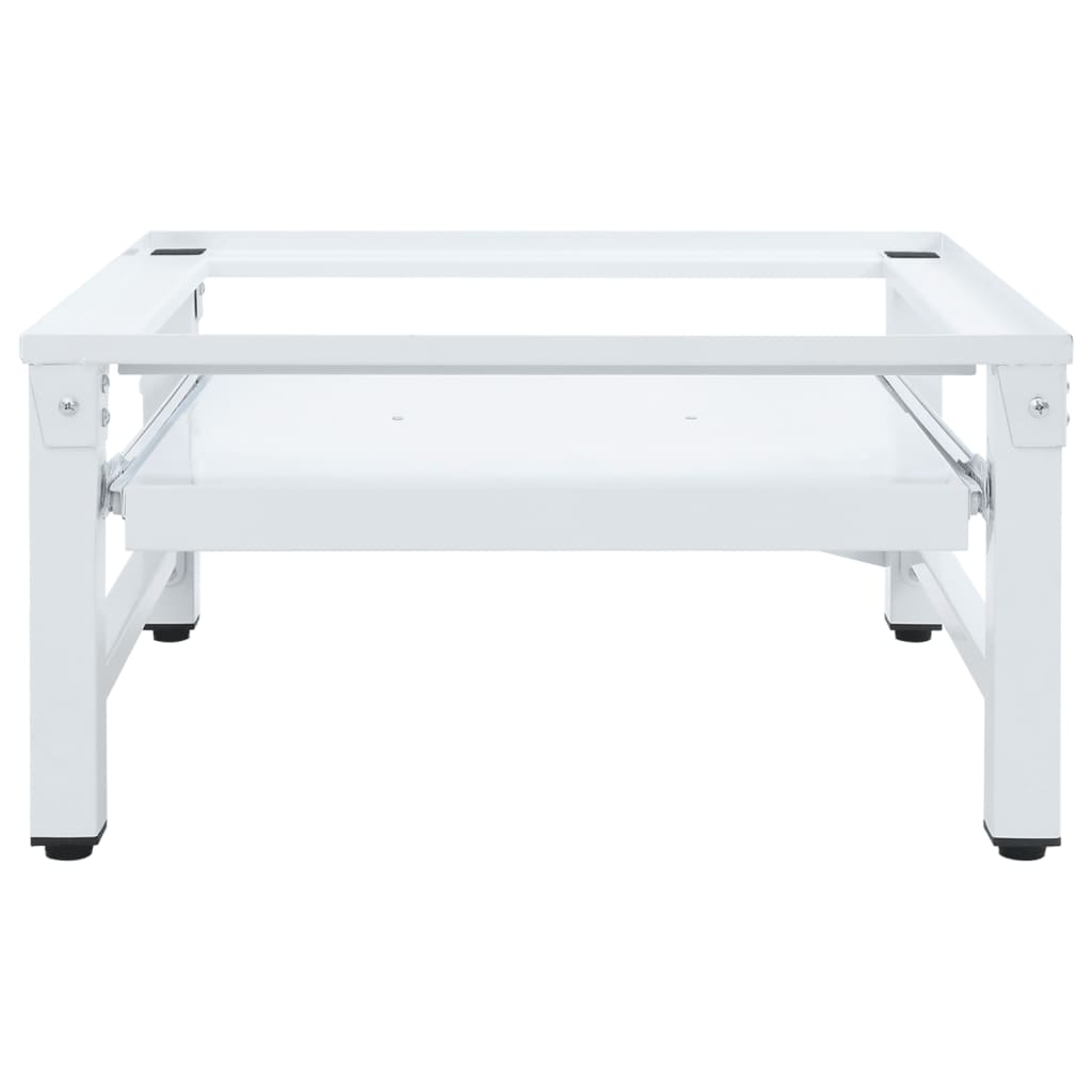 Fehér mosógéptartó állvány kihúzható polccal