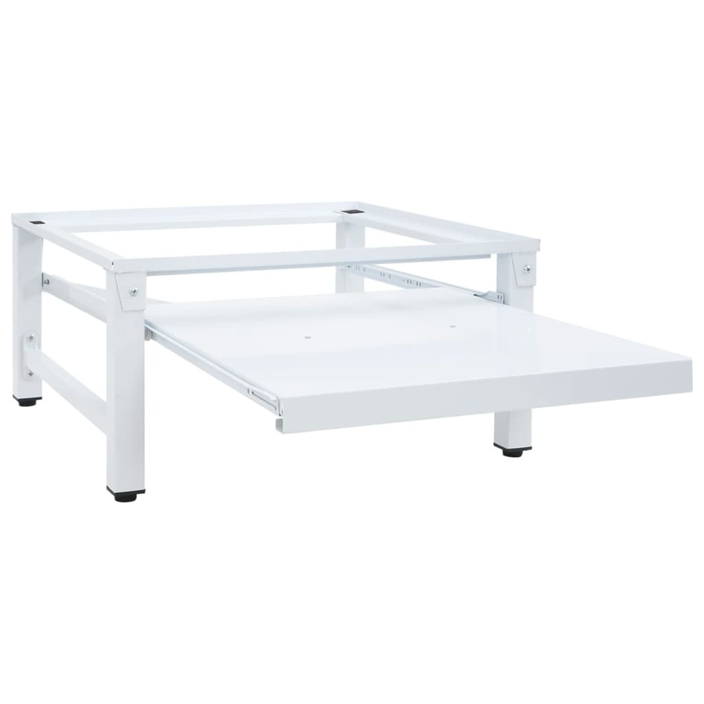 Fehér mosógéptartó állvány kihúzható polccal