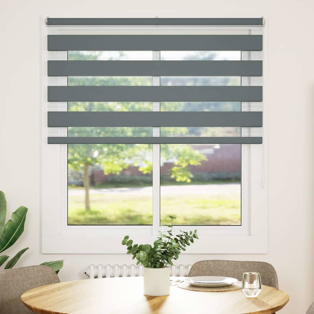 Zebrafüggönnyel sötét szürke szövetszélesség 125,9cm poliészter