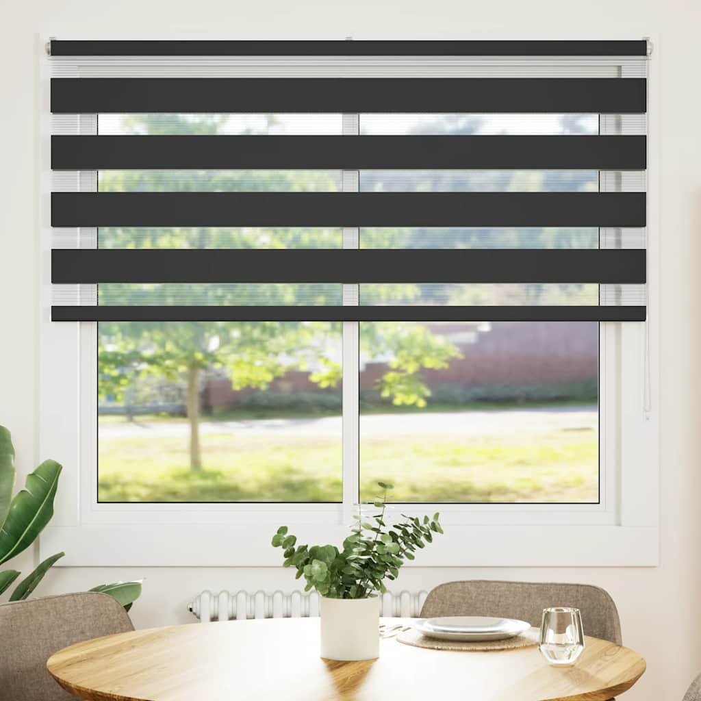Zebrafüggönnyel fekete szövetszélesség 155,9 cm poliészter