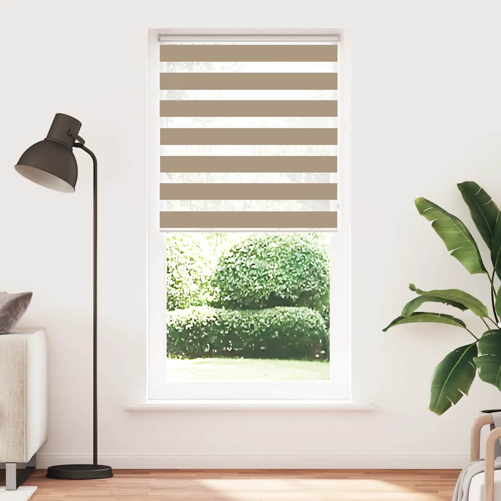 Zebrafüggönnyel homokbarna szövetszélesség 110,9 cm poliészter
