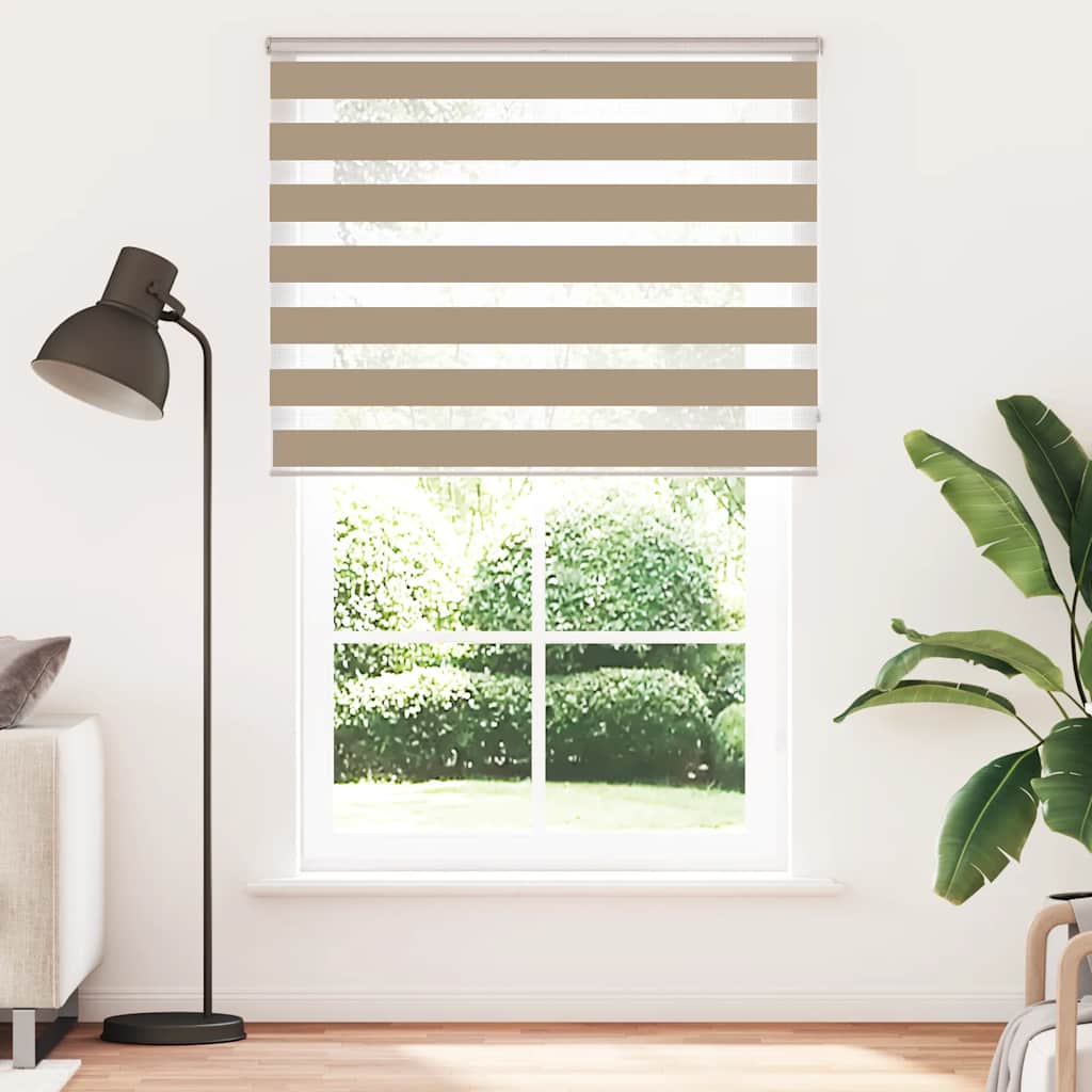 Zebrafüggönnyel homokbarna szövetszélesség 140,9 cm poliészter