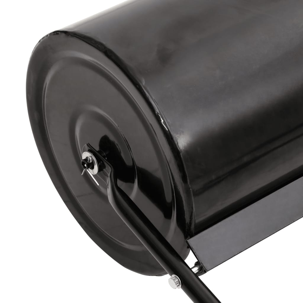 Fekete vas kerti fűhenger szellőztető tüskékkel 63 l