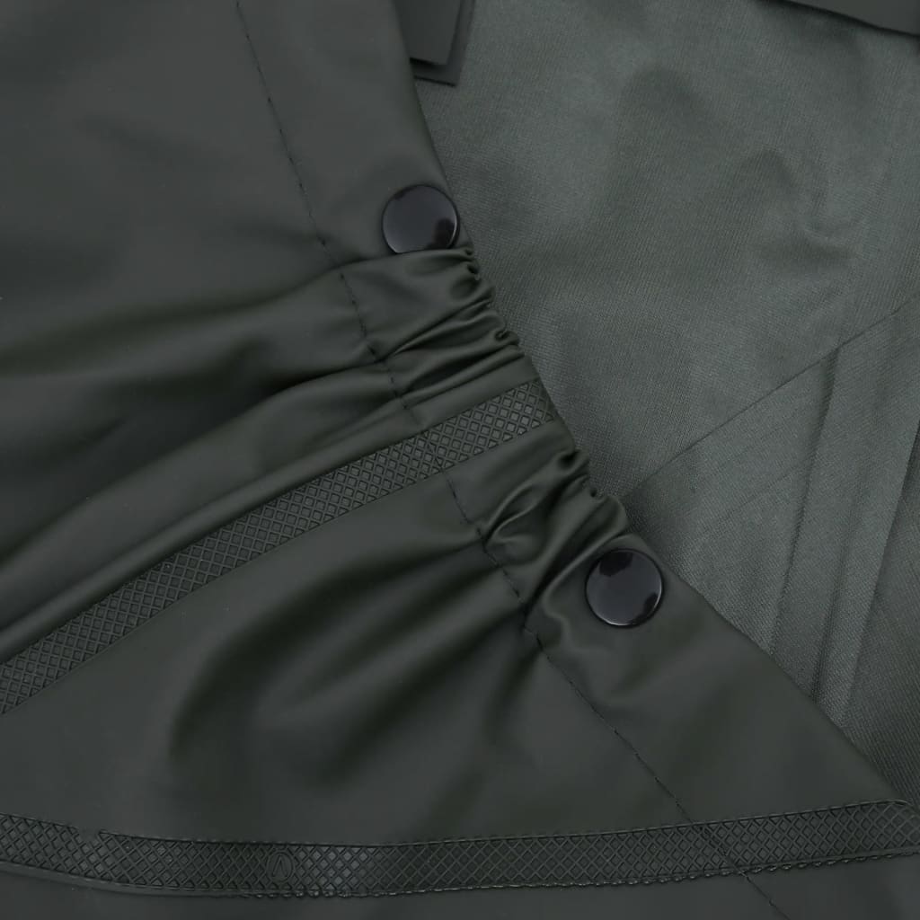 Sötétzöld mellkasig érő gázlóruha csizmával 41-es