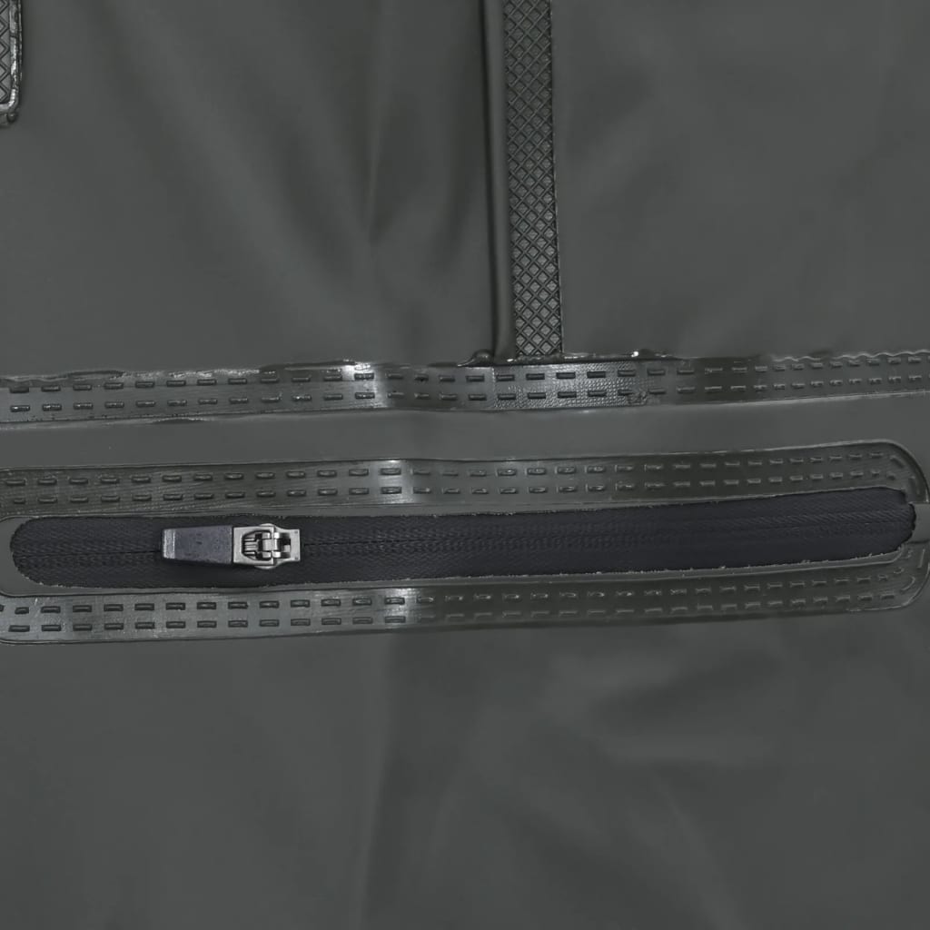 Sötétzöld mellkasig érő gázlóruha csizmával és övvel 39-es