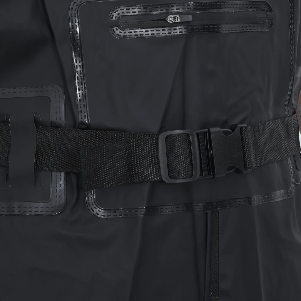 Fekete mellkasig érő gázlóruha csizmával és övvel 42-es