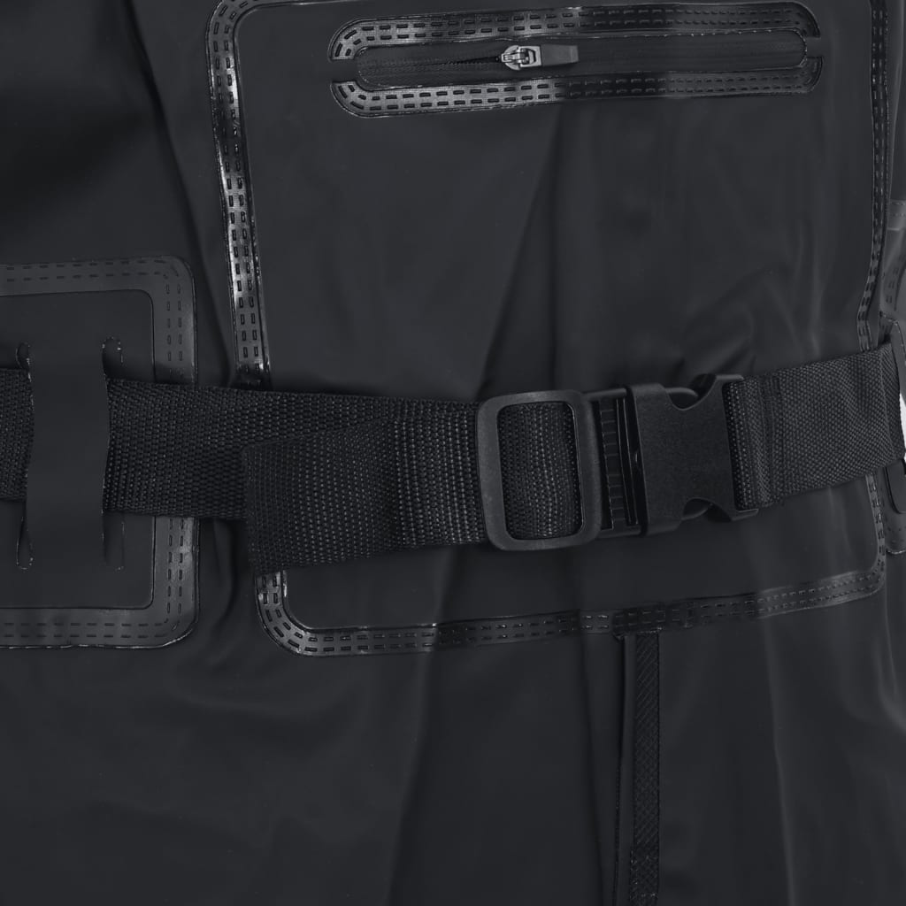 Fekete mellkasig érő gázlóruha csizmával és övvel 46-os