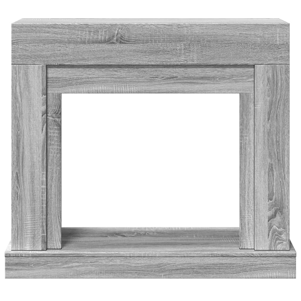 Szürke sonoma színű szerelt fa kandallóburkolat 100x30x87,5 cm