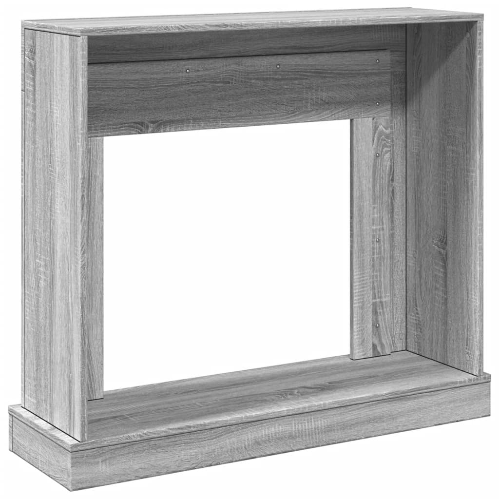 Szürke sonoma színű szerelt fa kandallóburkolat 100x30x87,5 cm